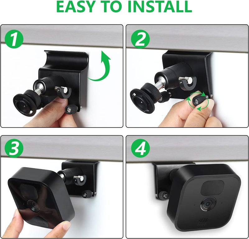 ALERTCAM 2Pack Vinyl Siding Mount for Blink Outdoor 4 (4th Gen)/(3rd Gen), Blink XT / XT2, Blink Mini, Adjustable Mounting Bracket with Outdoor Vinyl Siding Clips Hooks - Image 4